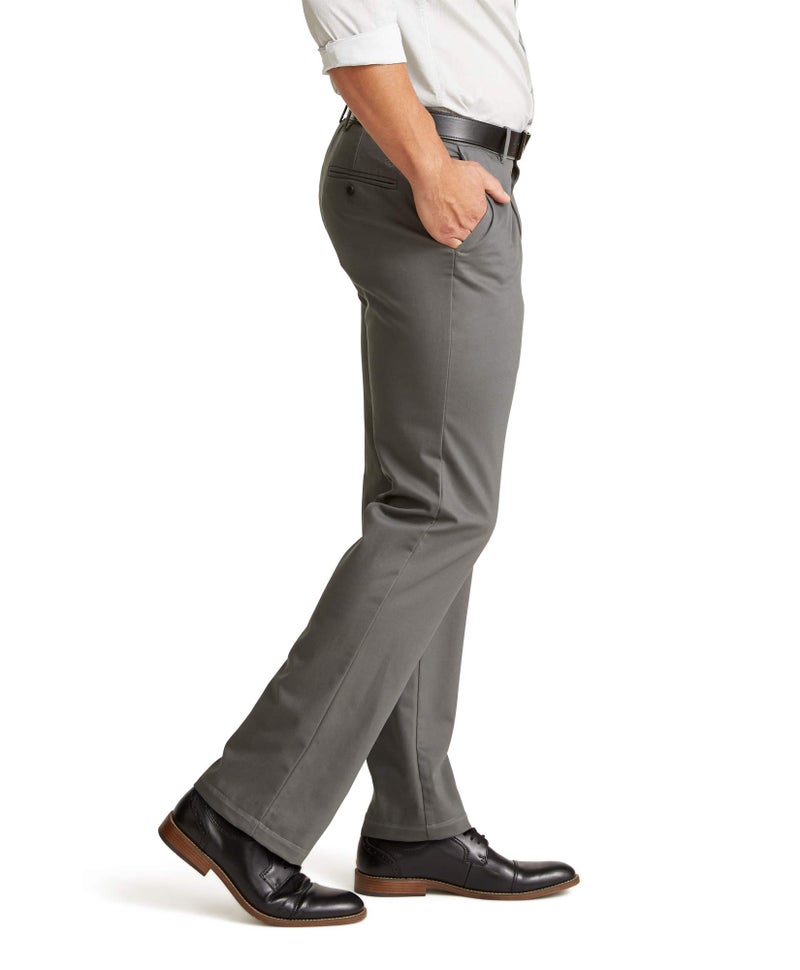 DockersÂ® Men's Straight Fit Signature Lux Cotton Stretch Khaki Pant, Magnet, 38W x 30L